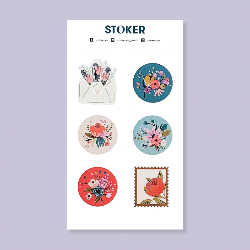 Floral Stamps - Sticker Thân Thiện với Môi trường