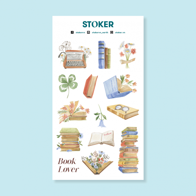 Book Lover - Sticker Thân Thiện với Môi trường