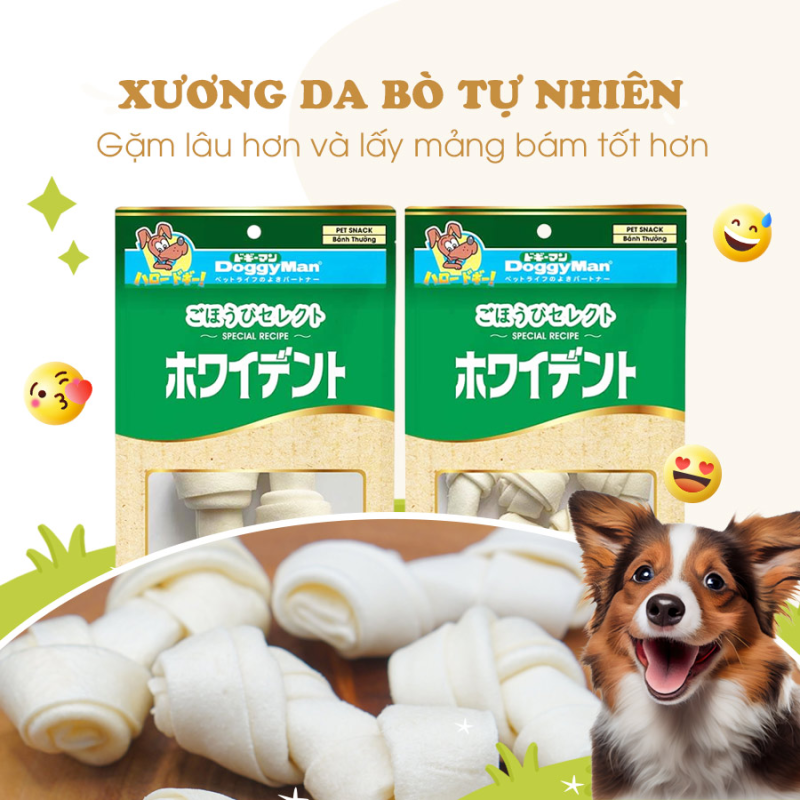 DoggyMan Xương da bò tự nhiên Treat thưởng cho chó